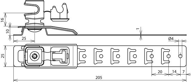 DEHN 204089 LH US 8 H16 L205 KT GR V2A Dachleitungshalter