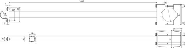 DEHN 105364AH D50 1000 D100.150 STTZN Befestigungsschelle 1St.