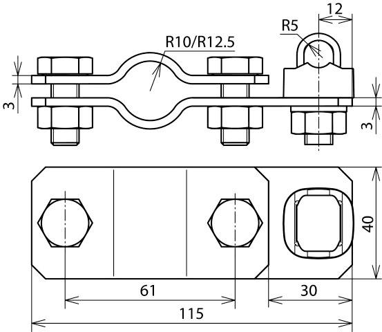 DEHN 625011 AS TE 25 KSV 7.10 STTZN Anschlussschelle