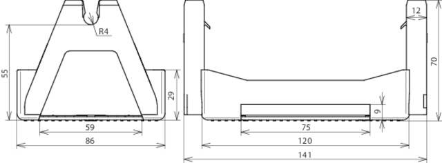 DEHN 253051 DLH KF2 8 LO 141X86X70 Dachleitungshalter