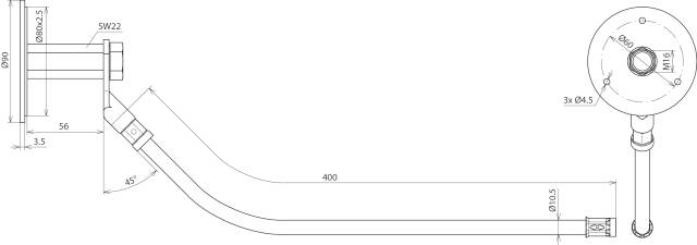 DEHN 478027 Erdungsfestpunkt M16 NIRO (V4A) m. Anschlussseil 70mm² L 400mm Cu/galSn 1St.