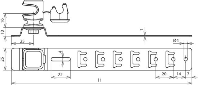 DEHN 204157 DLH US 8 H16 L335 BR GALCU Dachleitungshalter 1St.
