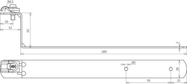 DEHN 202037 DLH DQ 6.10 H55 L260 CU Dachleitungshalter 1 St.