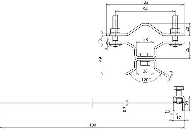 DEHN 105160 BSC D40.50 SB50.300 V2A Befestigungsschelle 1St.
