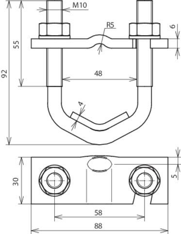 DEHN 308045 BVK 16.48 6.10 FL40 BSB STBL Armierungsklemme