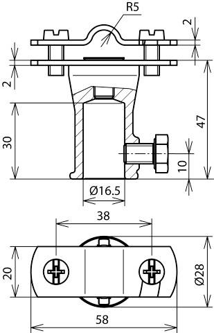 DEHN 106128 LH 7.10 BB16 V2A ZG Befestigungsbuchse 1St.