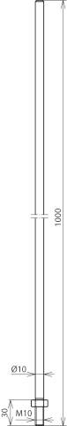 DEHN 101001 FS 10 1000 M10 V2A Fangspitze 1St.