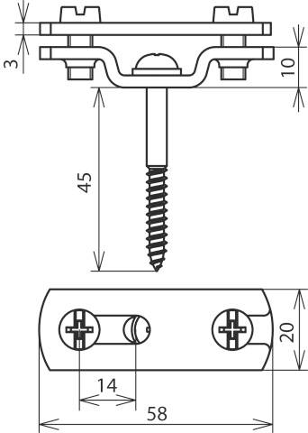DEHN 286030 FBH ZS 30 B6.5X16 HS5X50 STTZN Flachbandhalter
