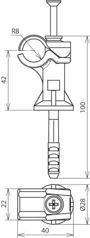 DEHN 252000 SH DFI 16 STTZN H42 GR Fix-Stangenhalter