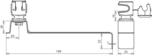 DEHN 204359 DLH DS 8 H16 L169 WS V2A Dachleitungshalter 1St.