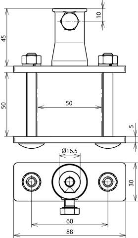 DEHN 106312 BS 4K 20.50 BB16 ZG V2A Geländerbefestigung 5St.