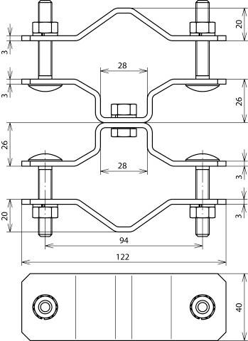 DEHN 105354 BS D40.50 D48.60 V2A Geländerbefestigung 1St.