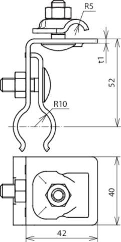 DEHN 223040 DLH KB 6.10 RSF20.25 AL Dachleitungshalter 1St.