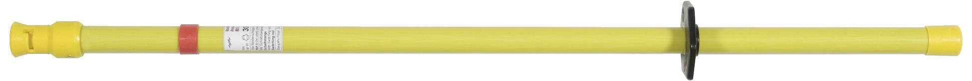 Gelbe Stange mit schwarzem Kunststoffgriff und rotem Streifen. Sie dient als Isolierwerkzeug zum sicheren Arbeiten an elektrischen Anlagen.