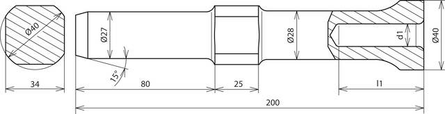 DEHN 620005 HE TE 20 R27 VH WN STBLANK Hammereinsatz