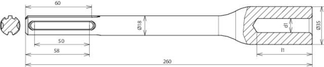 DEHN 620030 HE TE 20 SDS MAX VH STBLANK Hammereinsatz