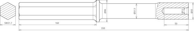 DEHN 620010 HE TE 20 SW32 VH AC STBLANK Hammereinsatz