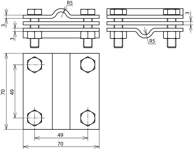 DEHN 319229 KS 7.10 7.10 FL40 ZP V4A Kreuzstück
