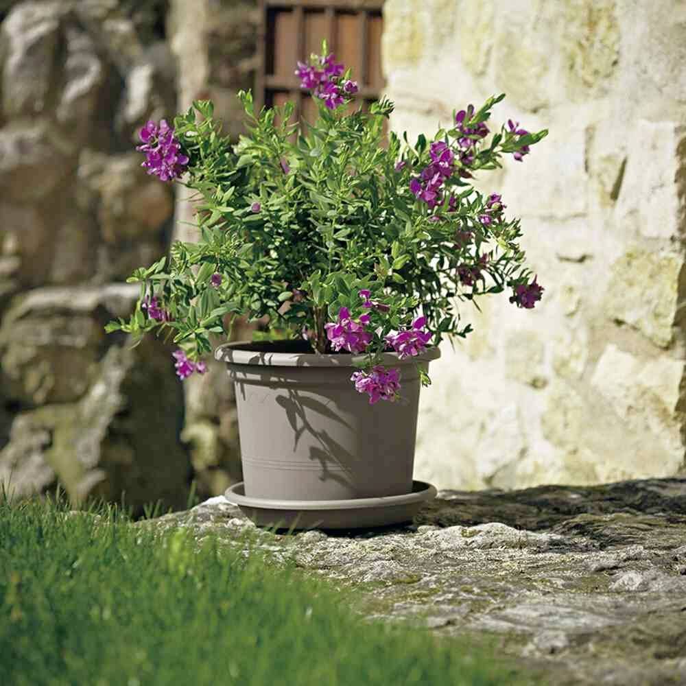 Euro3plast Geo 2058.G9Pflanzgefäß Kunststoff Taupe