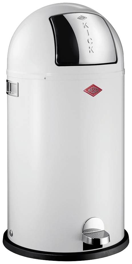 Wesco Kickboy 177731-01 Mülleimer 40 l Stahlblech, Edelstahl, Kunststoff Weiß Fuß-Tretmechanik 1 St.