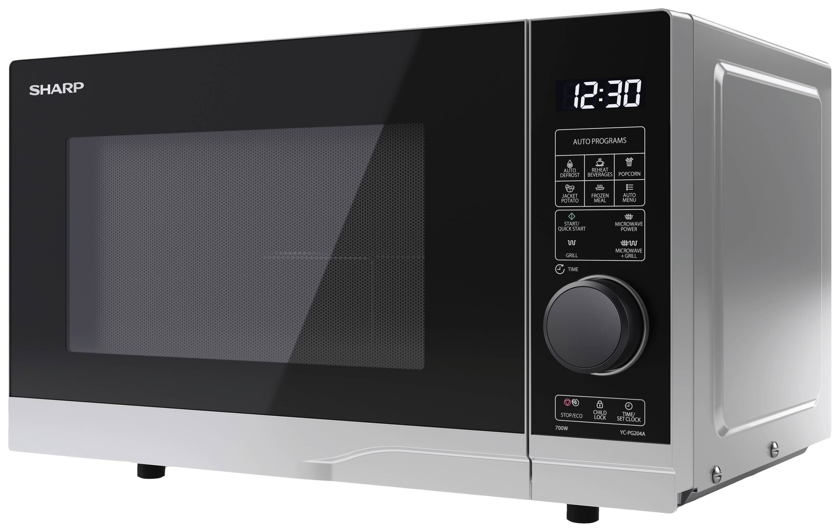 Sharp YC-PG204AE-S Mikrowelle Silber 700W