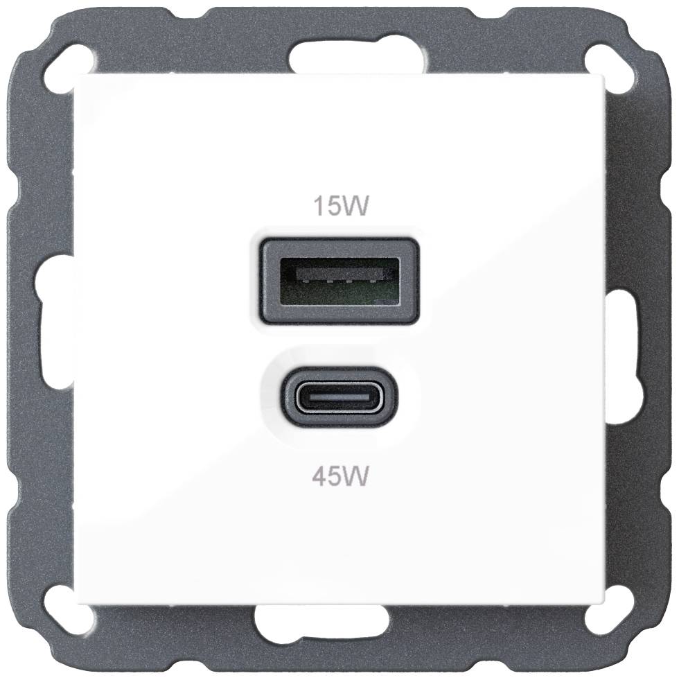 Ehmann 6460x0100 USB-Ladesteckdose Weiß