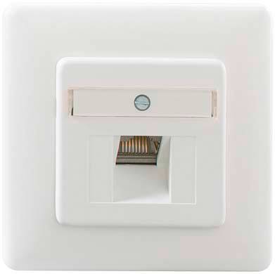 Rutenbeck 136112030 Netzwerkdose Unterputz Einsatz mit Zentralplatte und Rahmen Weiß