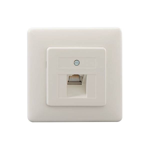 Rutenbeck UAE 8(8) Up rw Netzwerkdose Unterputz Einsatz mit Zentralplatte und Rahmen Weiß