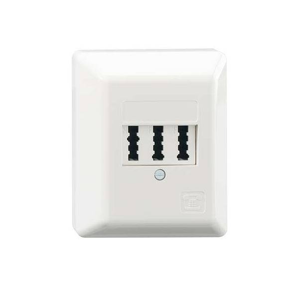 Rutenbeck Steckdose Aufputz 2 Port Weiß