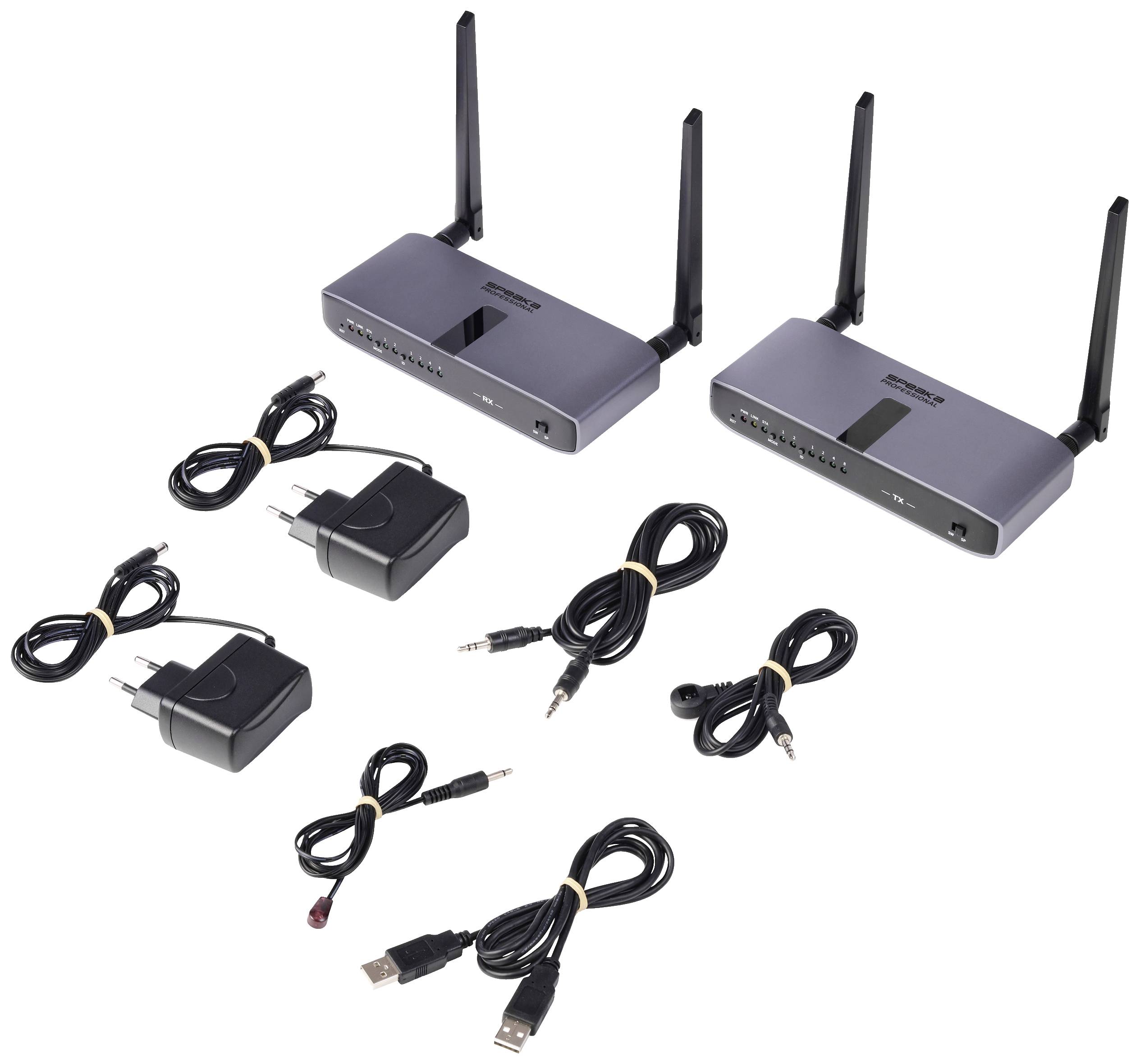 SpeaKa Professional SP-HWE-800 HDMI-Funkübertragung (Set) 150m 5GHz 1920 x 1080 Pixel Sichere Funkübertragung, durchgeschleifter