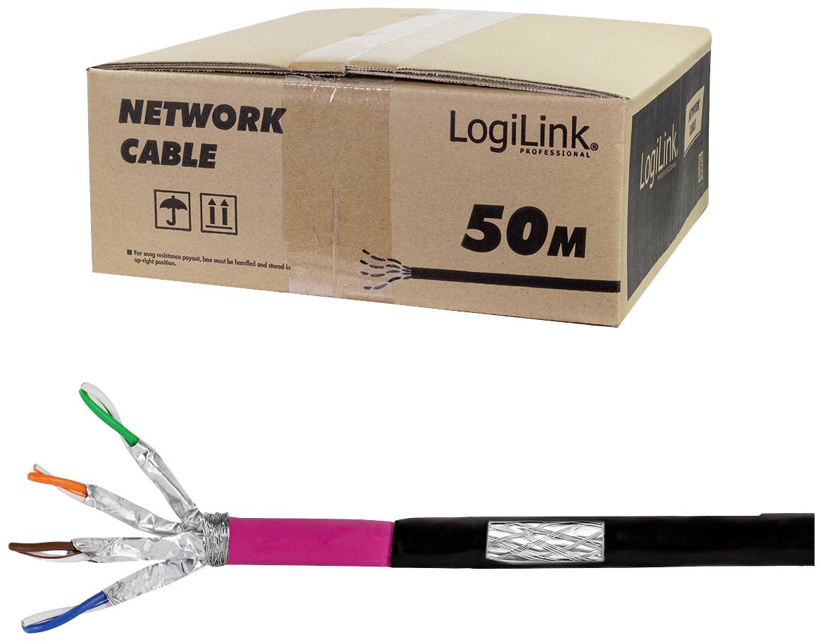 LogiLink CPV0081 Netzwerkkabel CAT 7 S/FTP Schwarz 50m