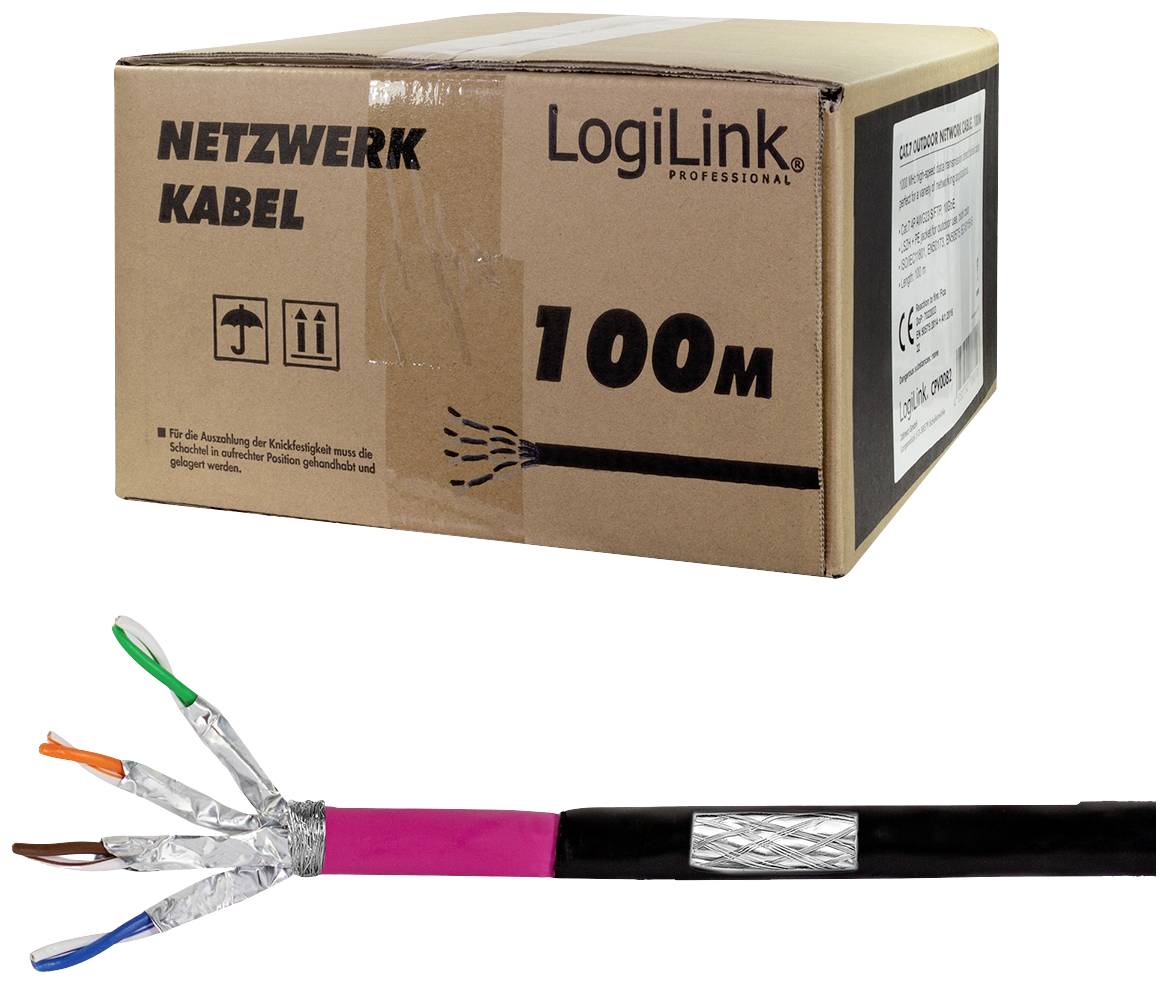 LogiLink CPV0082 Netzwerkkabel CAT 7 S/FTP Schwarz 100m
