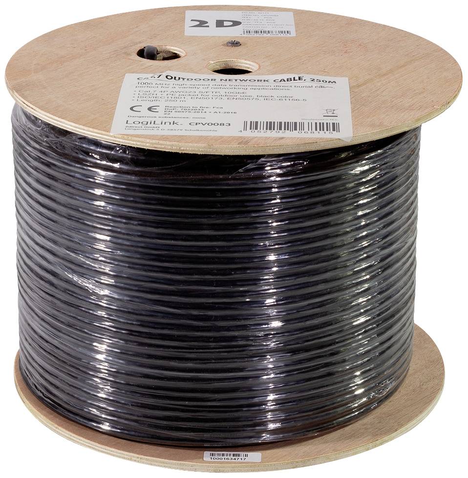 LogiLink CPV0083 Netzwerkkabel CAT 7 S/FTP Schwarz 250m