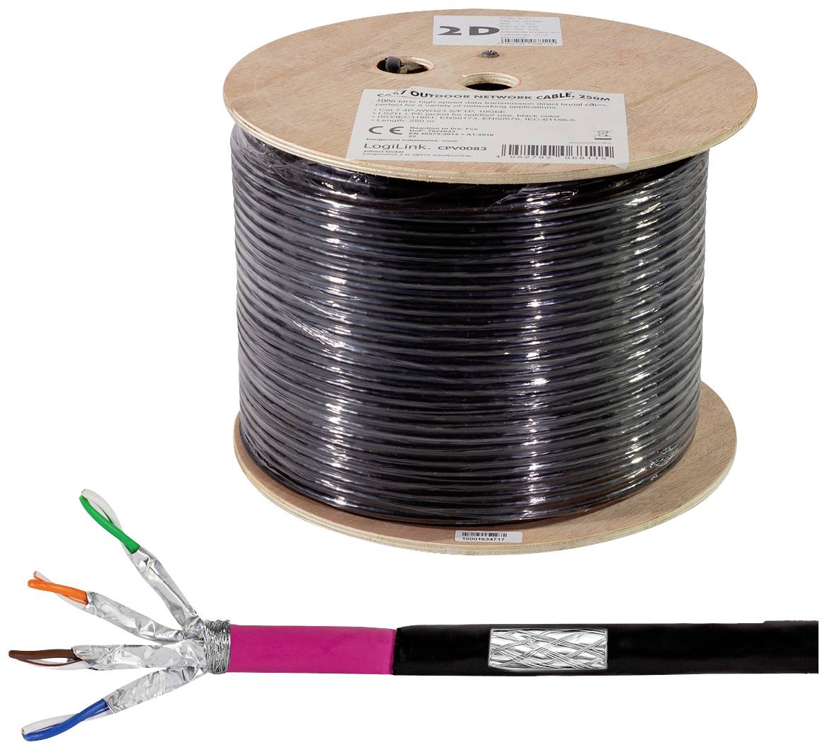 LogiLink CPV0083 Netzwerkkabel CAT 7 S/FTP Schwarz 250m