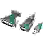 LogiLink série Adaptateur [1x USB 2.0 type A mâle - 1x SUB-D mâle 9 pôles, SUB-D mâle 25 pôles] 1.3 m vert