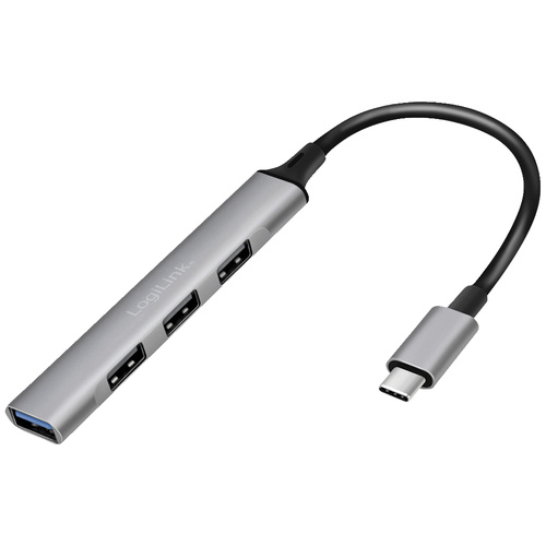 LogiLink UA0392 USB-C® (USB 3.2 Gen 2) Multiport Hub mit USB-C® Stecker Aluminium-Grau