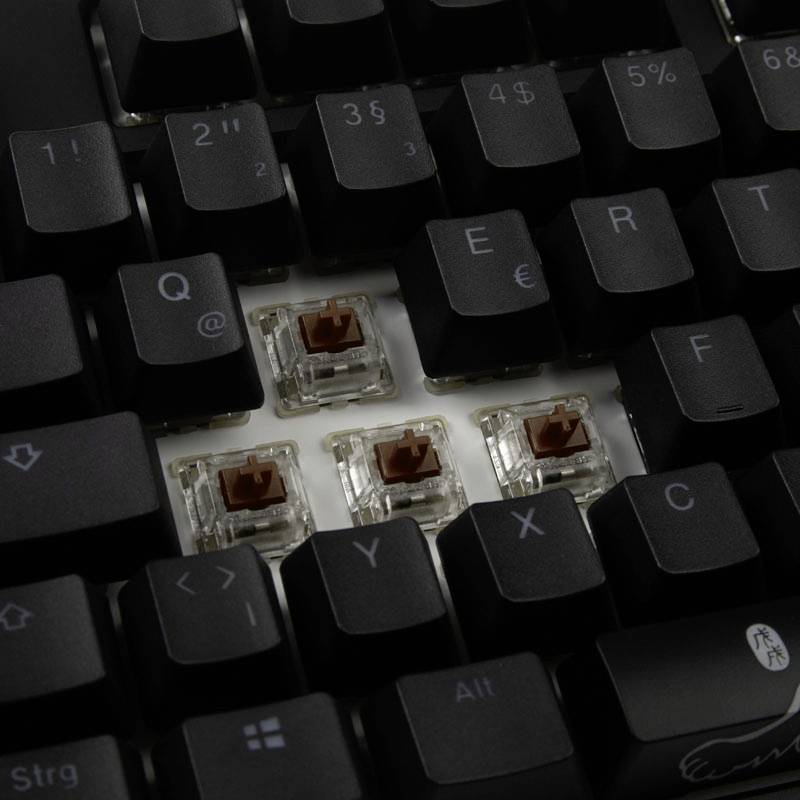 Ducky ONE 2 USB Tastatur, Gaming-Tastatur Deutsch, QWERTZ Schwarz, Weiß Switch: Brown