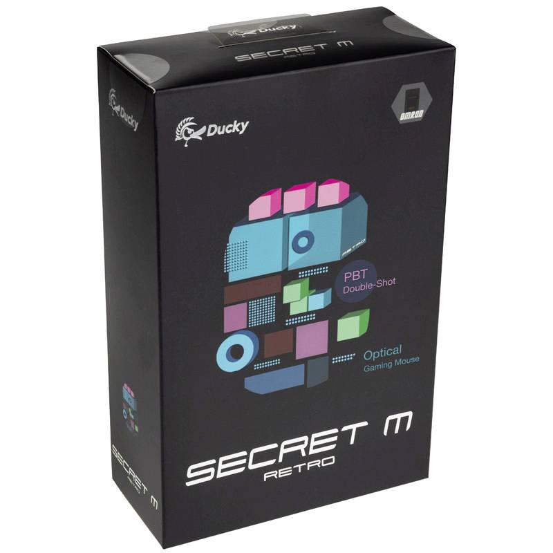 Ducky Ducky Secret M Retro Gaming Maus - schwarz Gaming-Maus USB Optisch Schwarz 5 Tasten 16000 dpi