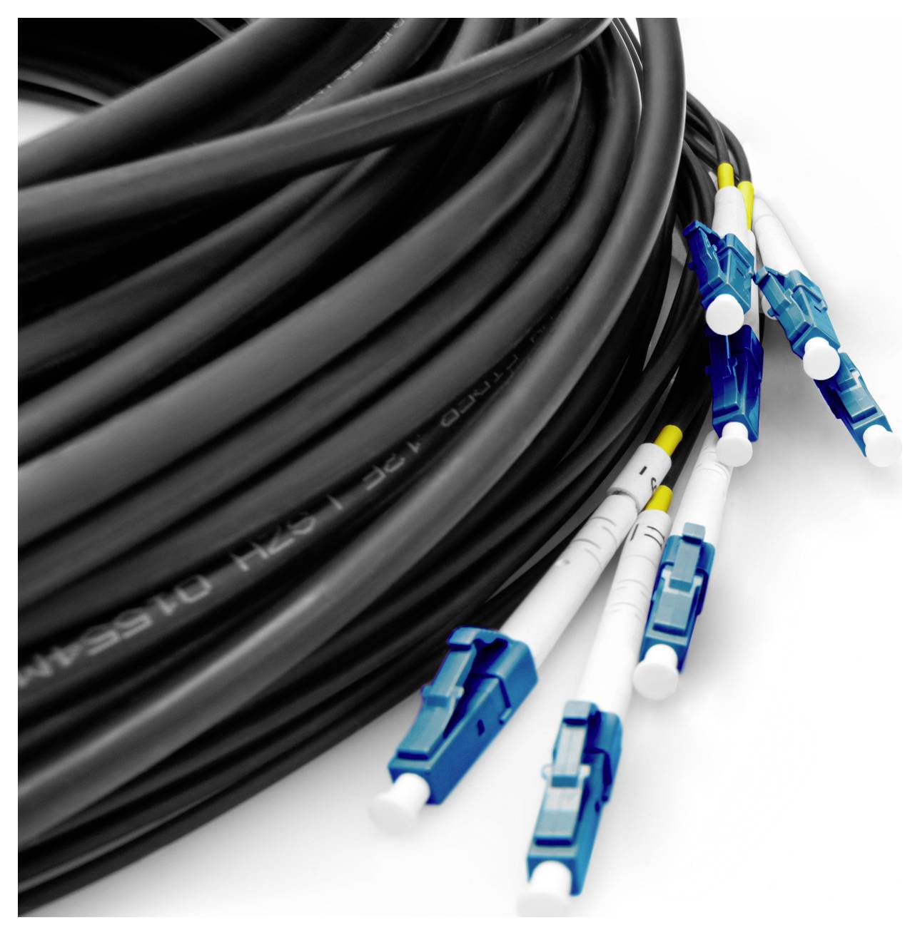 Digitus DK-2A338U075BK-BBB Glasfaser LWL Anschlusskabel 75m Schwarz [8x LC/UPC-Stecker - 8x LC/UPC-Stecker] 9/125 µ Singlemode OS2
