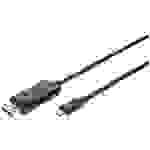 Digitus DisplayPort / USB-C® Anschlusskabel DisplayPort Stecker, USB-C® Stecker 2.00m Schwarz AK-300334-020-S DisplayPort 1.2