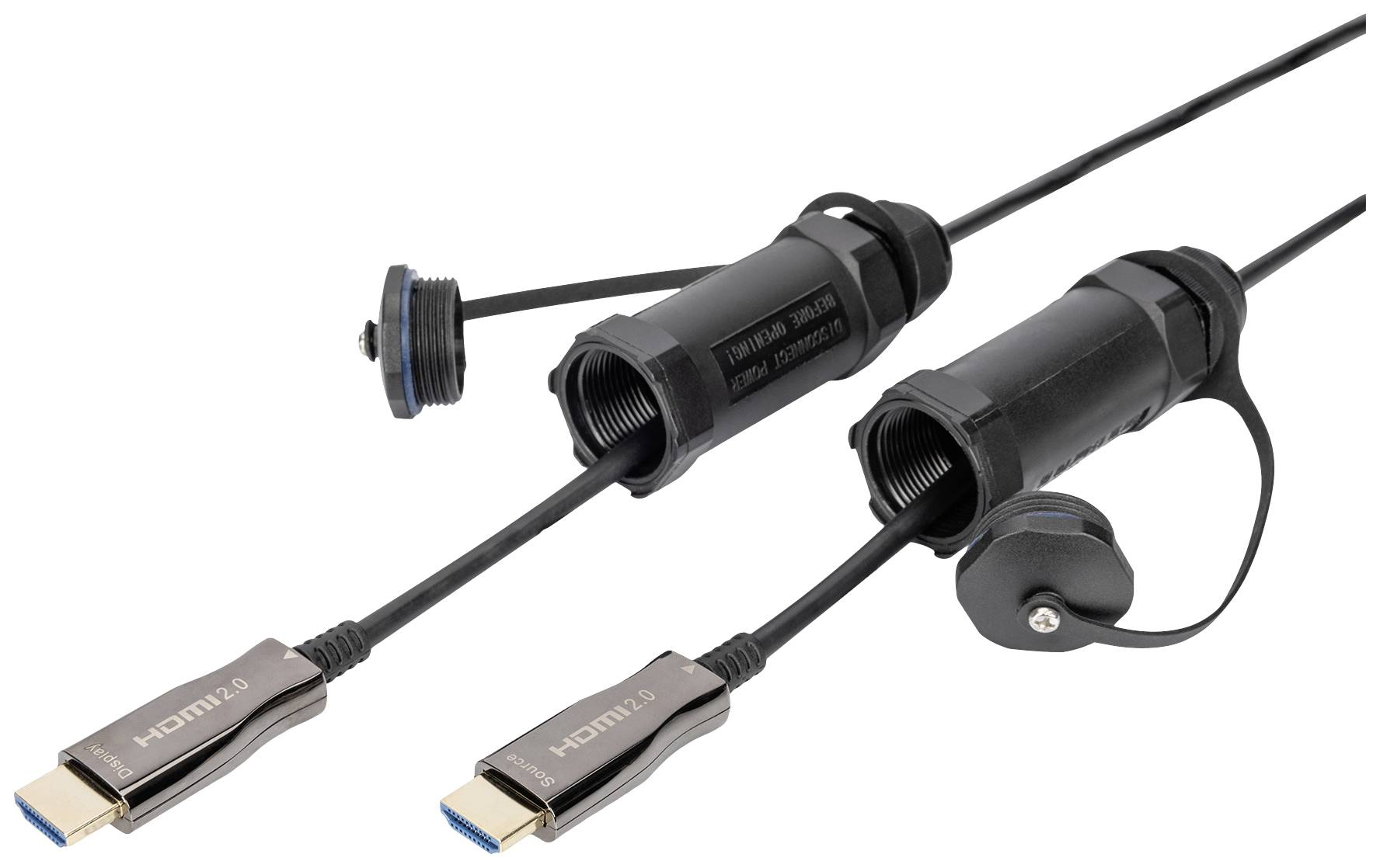 Digitus HDMI Anschlusskabel HDMI-A Stecker 15 m Schwarz AK-330130-150-S vergoldete Steckkontakte, abriebfest, doppelt geschirmt, Einzelschirm