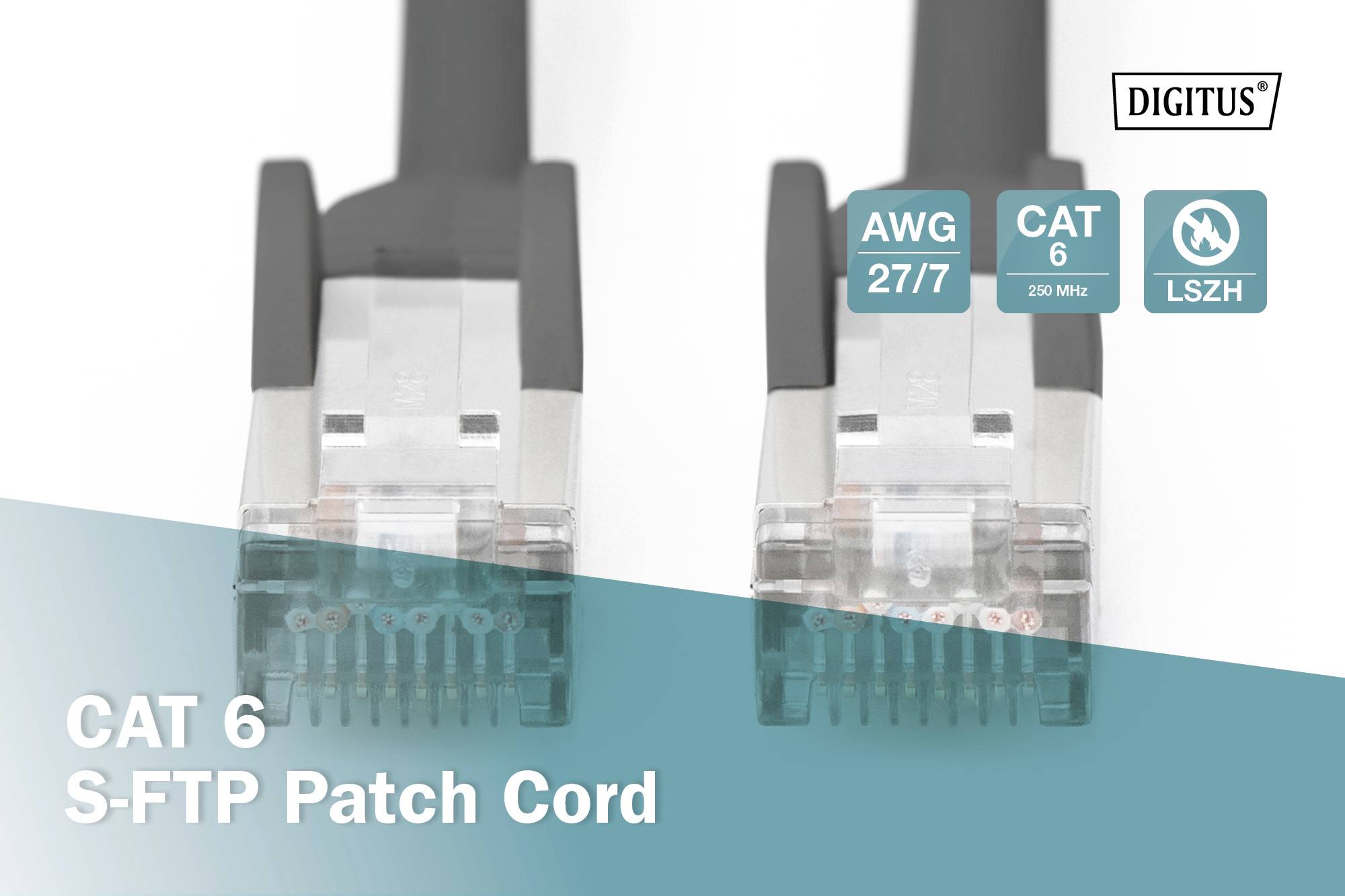 Digitus DB-160144-050-S RJ45 Netzwerkkabel, Patchkabel CAT 6 S/FTP 5.00m Schwarz 1St.