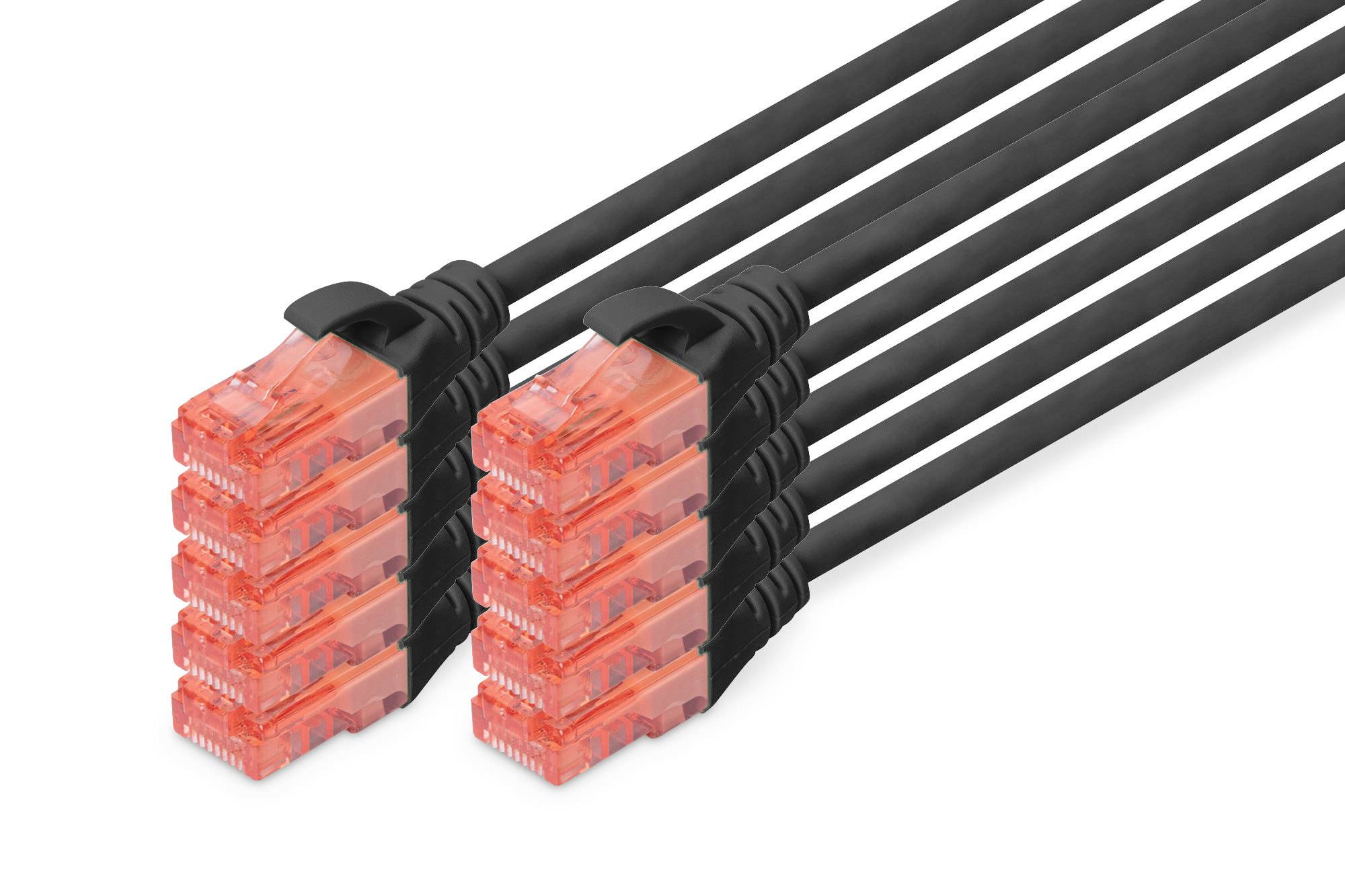Digitus DK-1617-005-BL-10 RJ45 Netzwerkkabel, Patchkabel CAT 6 U/UTP 0.50 m Schwarz 1 St.
