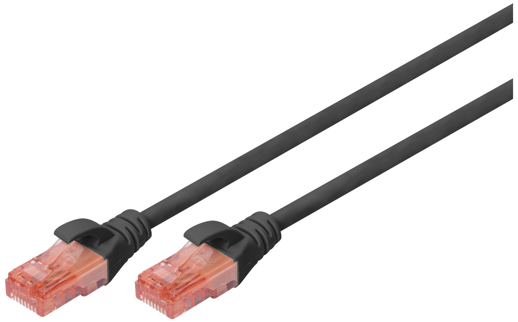 Digitus DK-1617-005-BL-10 RJ45 Netzwerkkabel, Patchkabel CAT 6 U/UTP 0.50 m Schwarz 1 St.