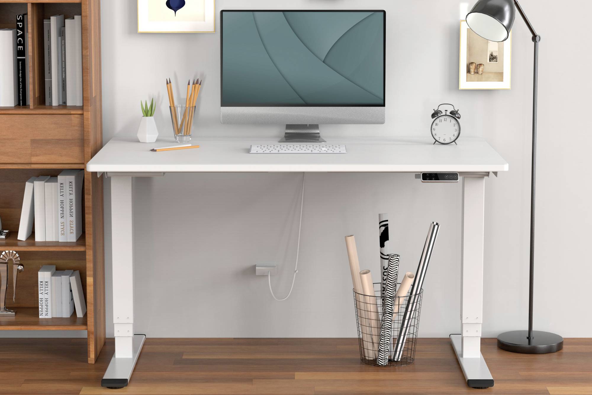 Digitus Sitz-/Steh-Schreibtischgestell elektrisch höhenverstellbar Höhen-Bereich: 620 bis 1270mm (B x T) 1700mm x 680mm Weiß