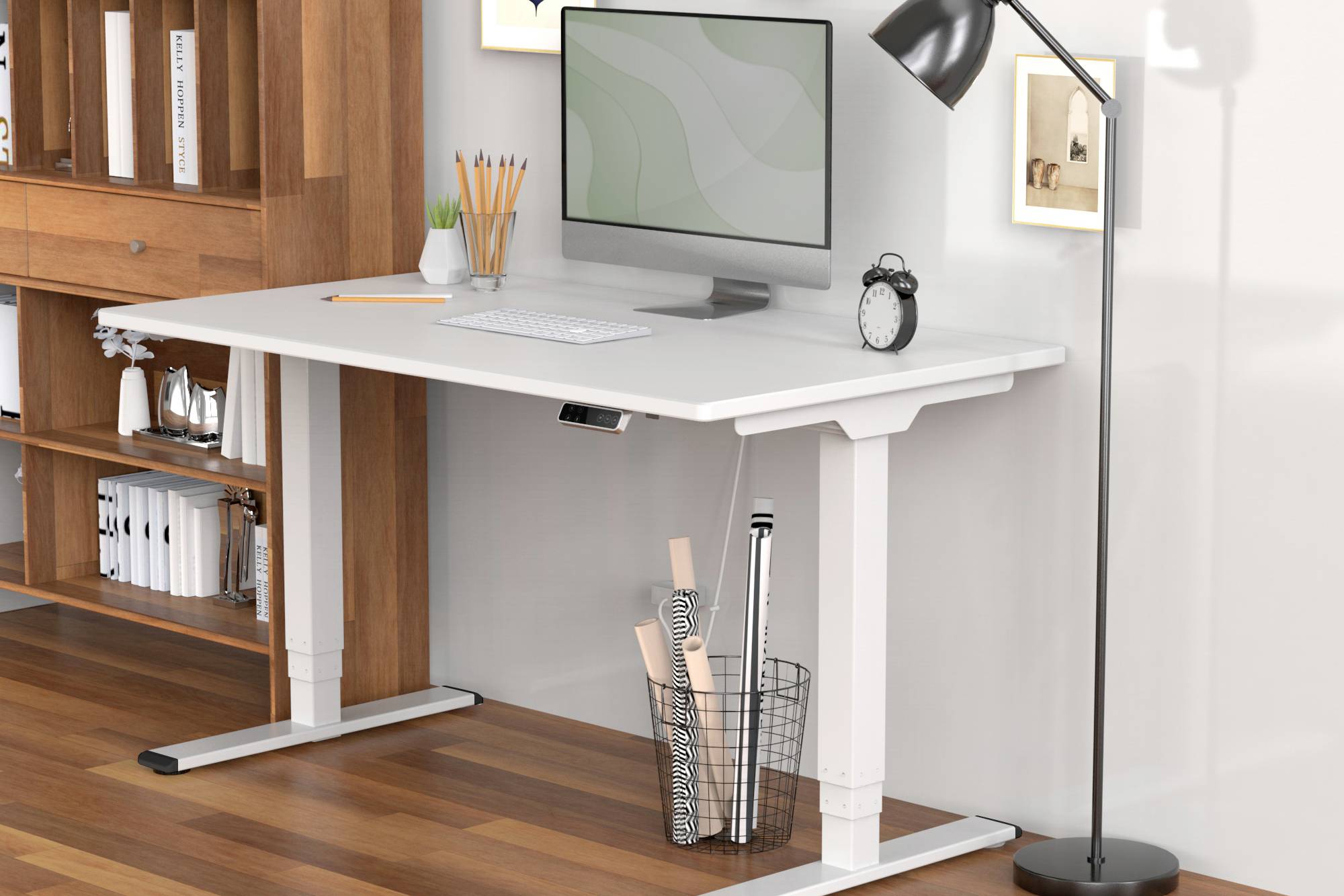 Digitus Sitz-/Steh-Schreibtischgestell elektrisch höhenverstellbar Höhen-Bereich: 620 bis 1270mm (B x T) 1700mm x 680mm Weiß