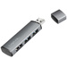 LogiLink UA0395 USB 3.2 Gen 2-Hub mit Aluminiumgehäuse, mit Status-LEDs Spacegrau