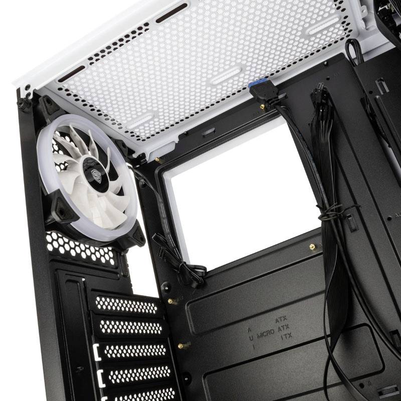 Kolink Observatory Lite ARGB Midi-Tower Gehäuse, Gaming-Gehäuse Weiß (matt)