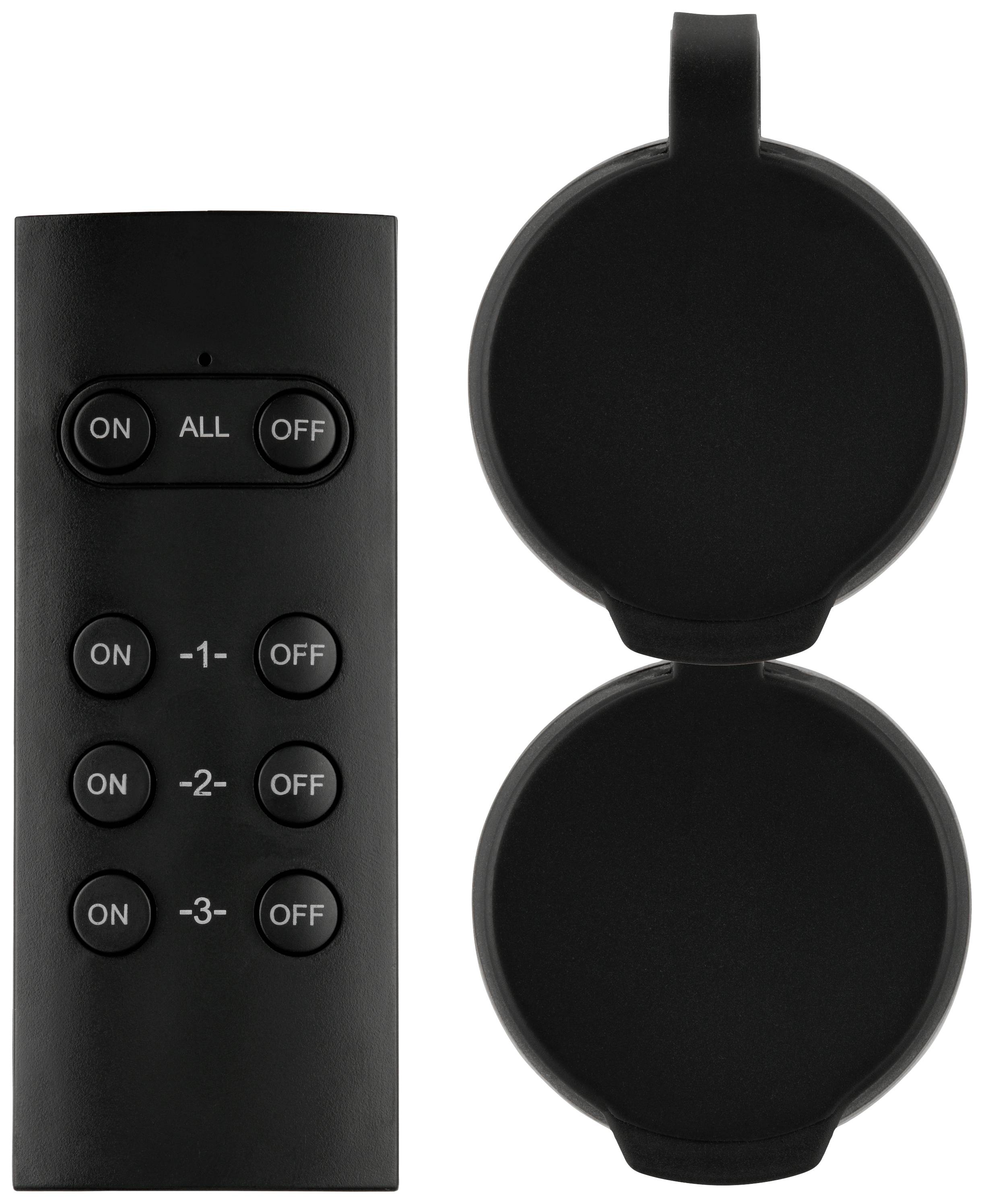 REV Funkschalt-Set IP44 Mini2+1sw 0085600503 Funk-Steckdosen-Set 3teilig Außenbereich 3680W