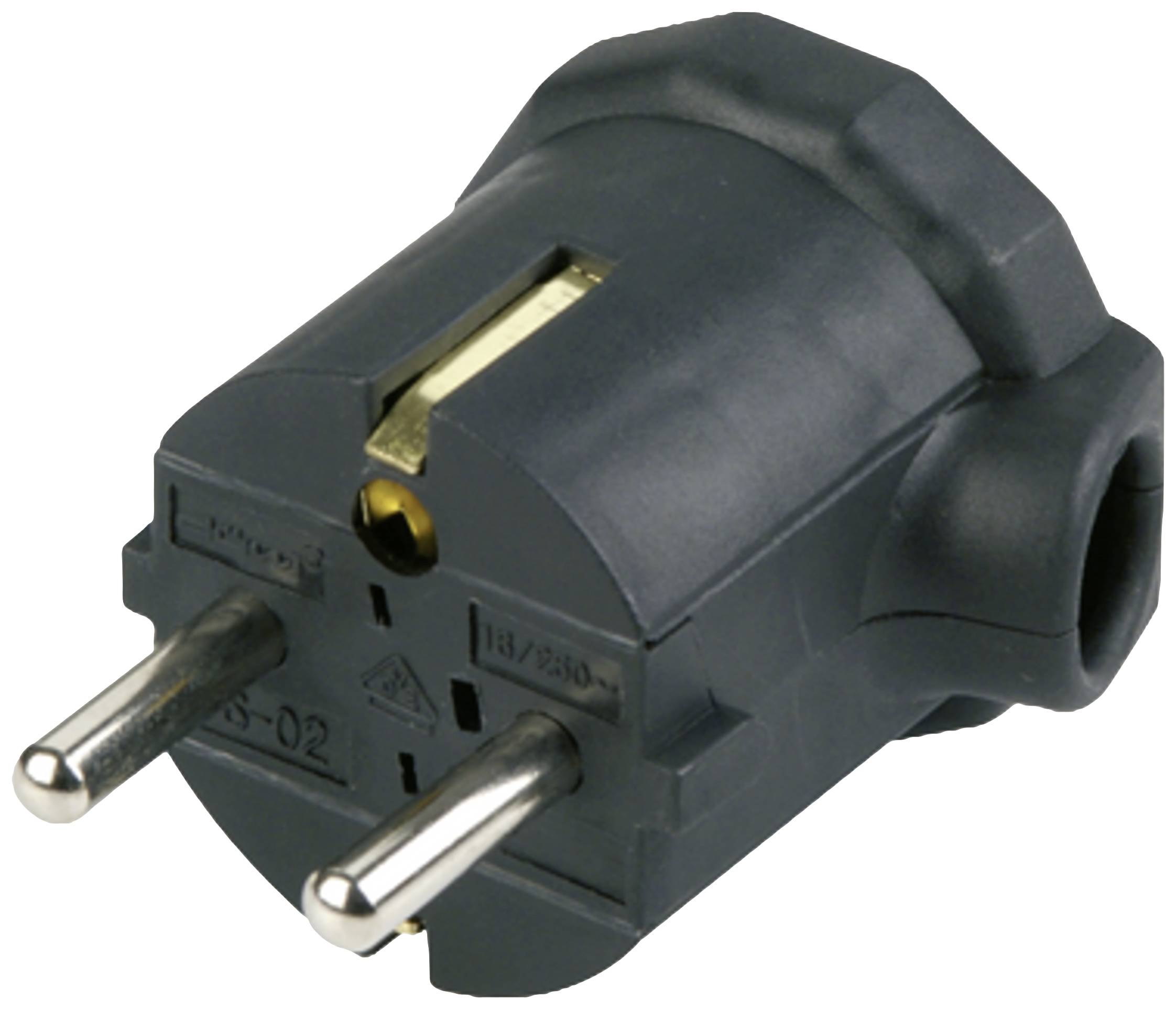 REV 0512055777 Schutzkontakt-Winkelstecker Kunststoff 250V Schwarz IP20